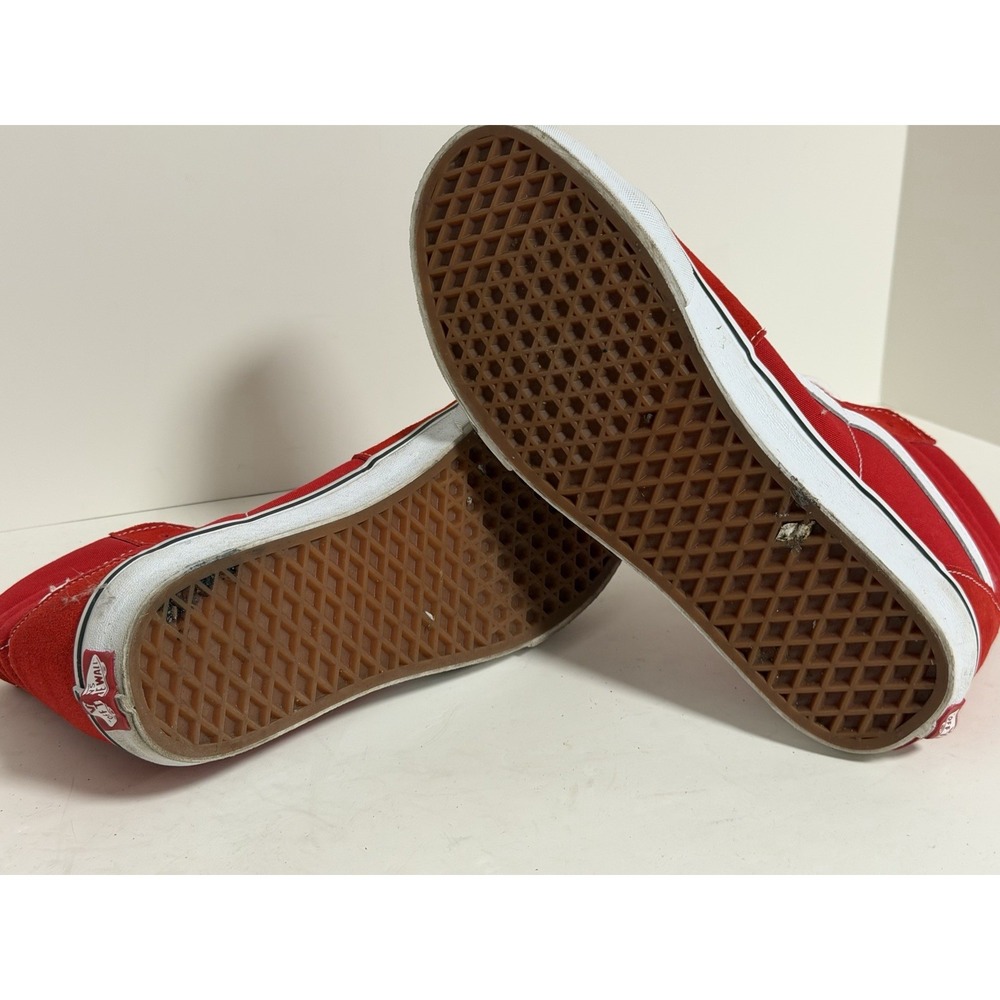 Vans Sk8-Hi shoes in a vibrant racing red colorway, US Men's 10 - Picture 4 of 4